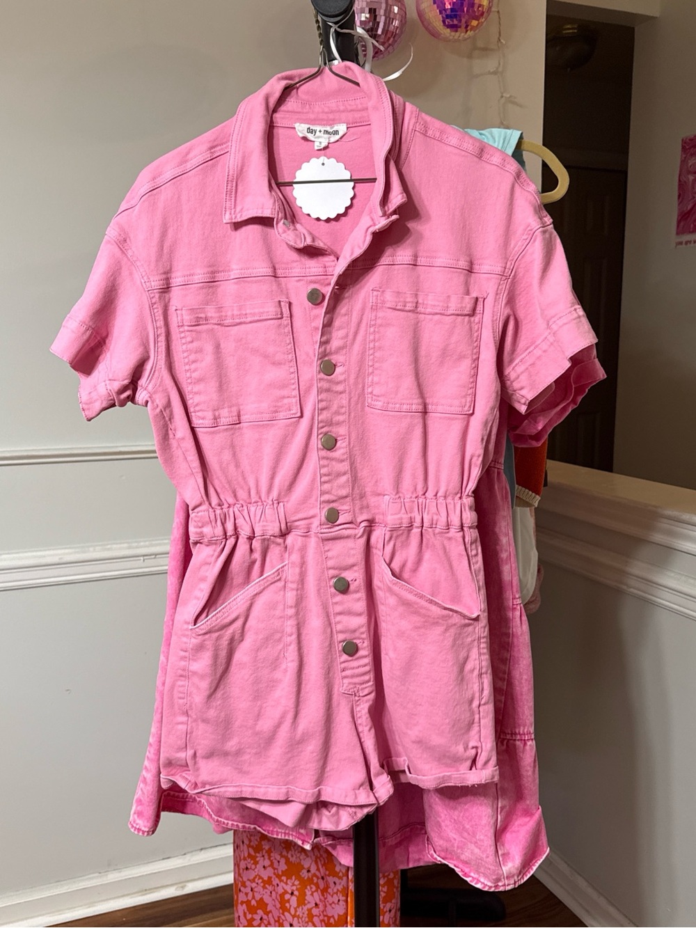 day + mood Pink Short-Sleeve Romper